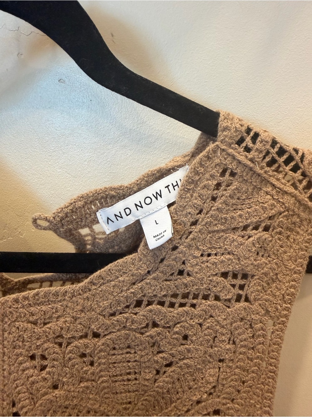 AND/OR The Label Taupe Crochet Sleeveless Crop Tank - Picture 3 of 6